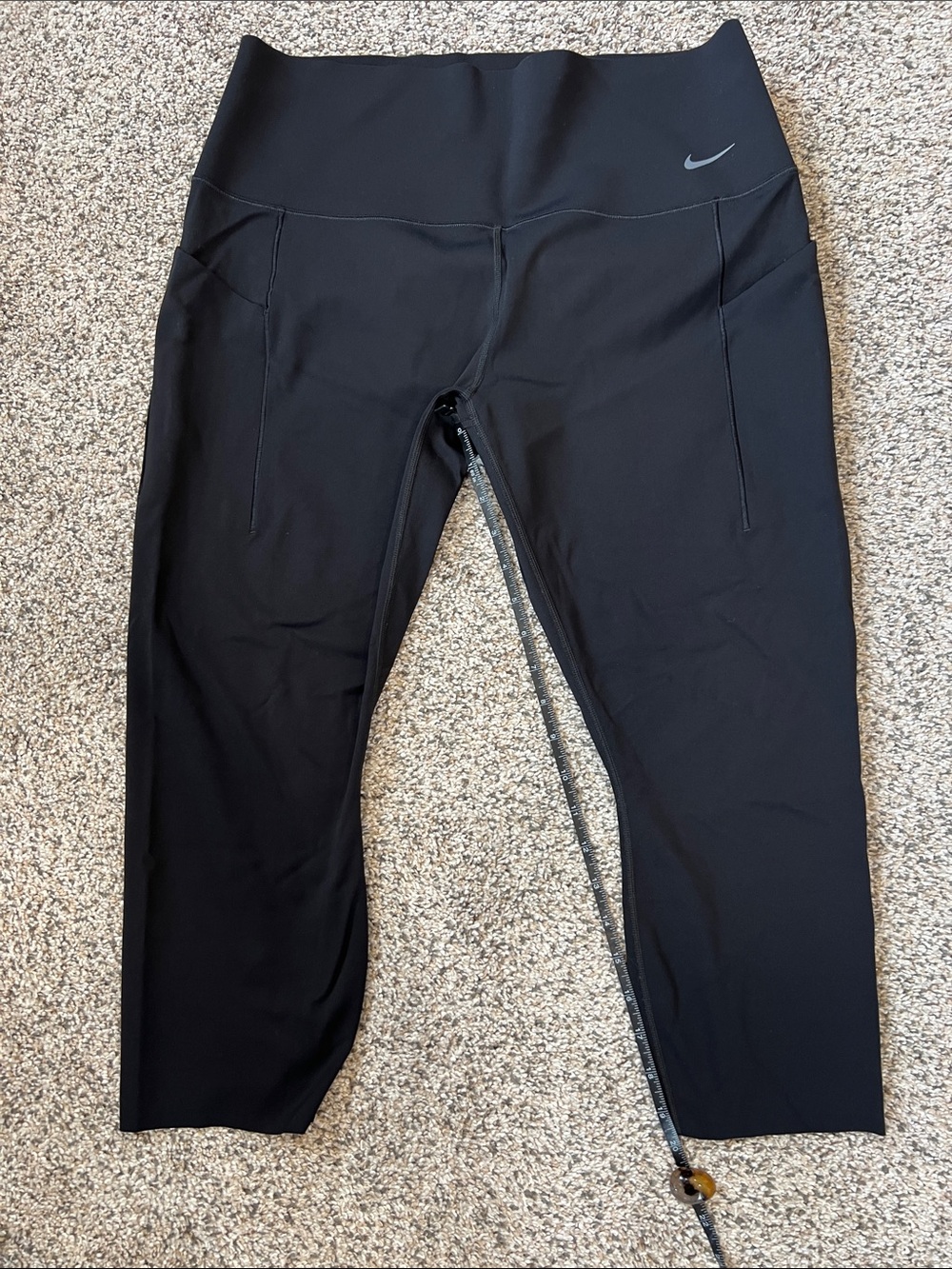 Nike Black Capri Leggings with Reflective Swoosh